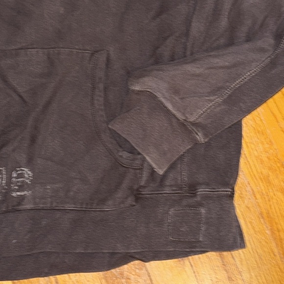 VTG Y2K Men American Eagle AE AEO faded boxy varsity type reverse weave hoodie L - Picture 2 of 8
